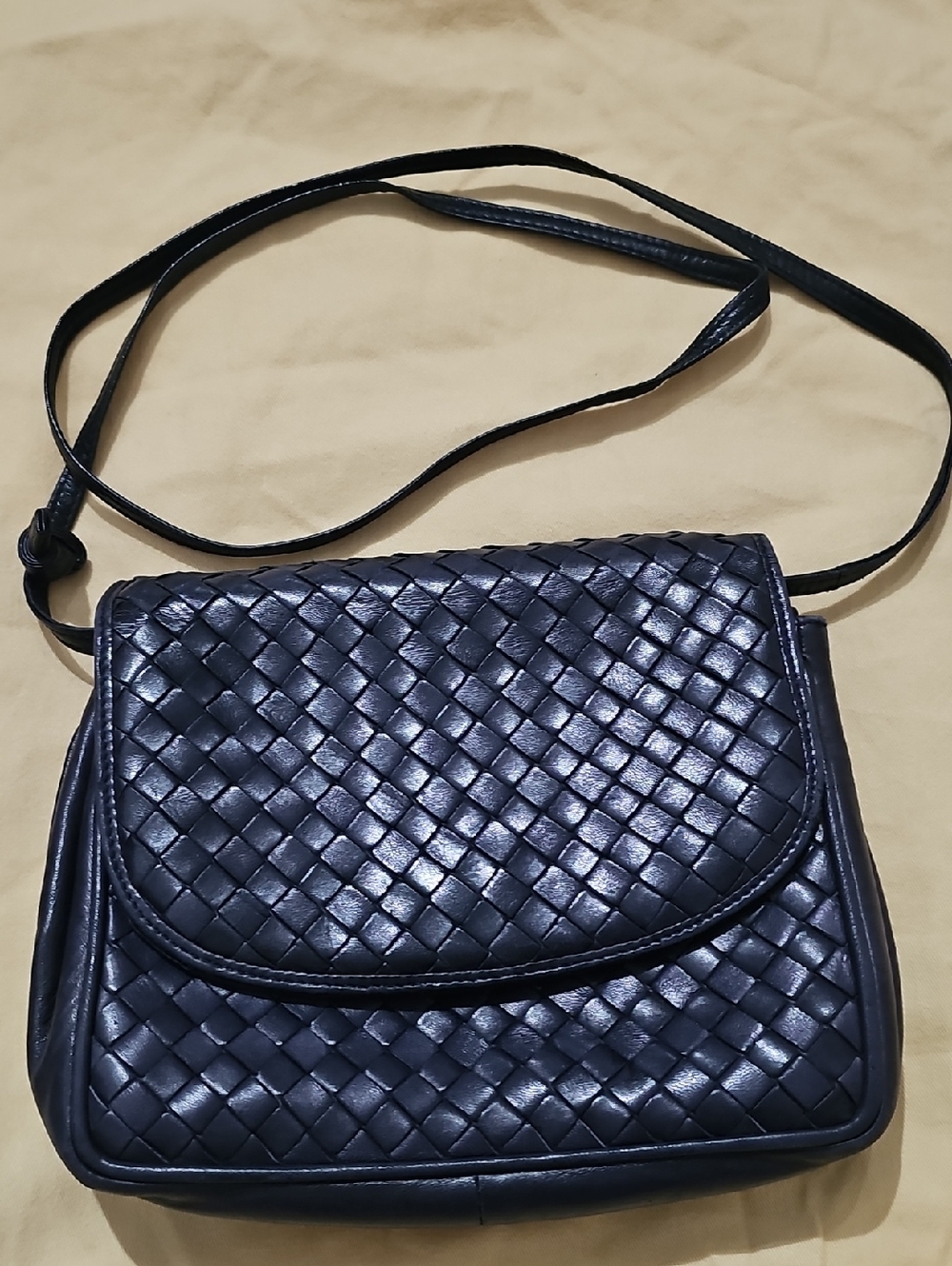 Bottega Veneta Woven Leather Crossbody Bag Vintage